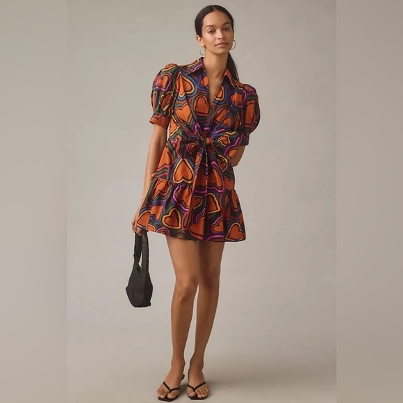 FARM Rio Dresses & Skirts - NWT Farm Rio Short-Sleeve Bow-Front Mini Dress